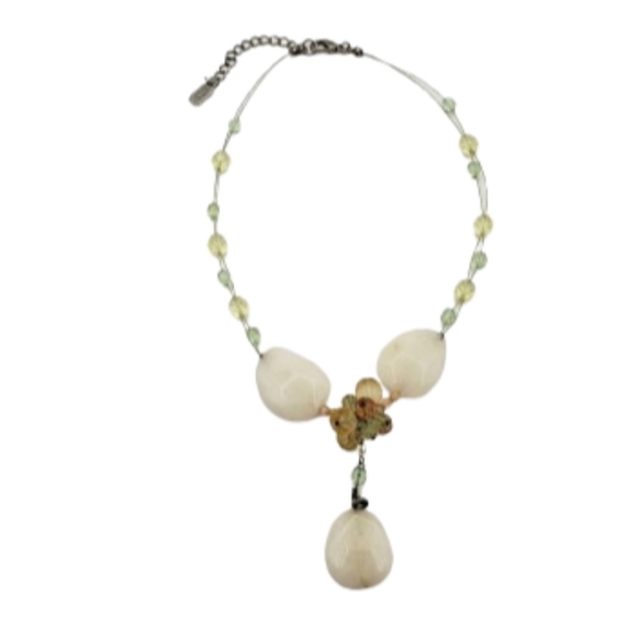 Essence Natural Polished Stone With Assorted Beads Necklace